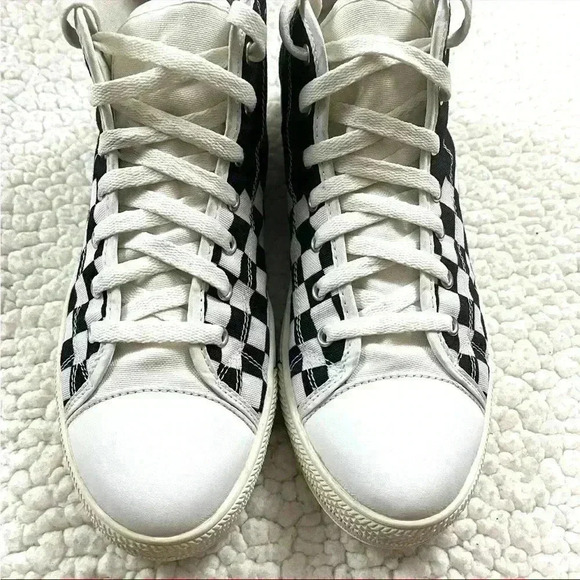 Collins Black/White Checker “Its A Collin’s Thing” Graphic Lace High Top Size 10 - Picture 5 of 14